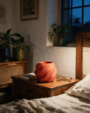 Swirl Shell Planter – at night on a bedside table