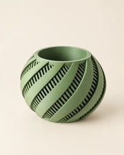 Swirl Slat Planter – three-quarter studio view