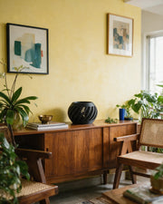 Swirl Slot Orchid Planter – styled on a console