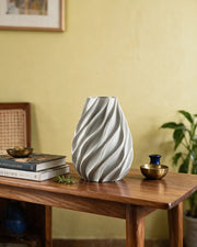 Swirl Twist Vase – styled on a console