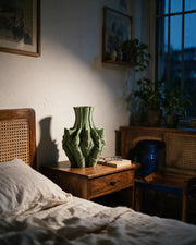 Talon Vase – at night on a bedside table
