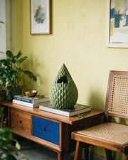 Teardrop Scale Planter – styled on a console