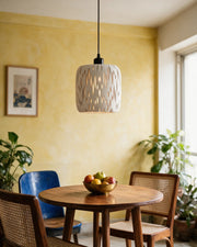Teardrop Slot Pendant Light – styled on a console