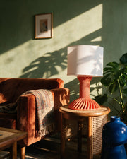 Twist Flare Table Lamp – on a side table at golden hour