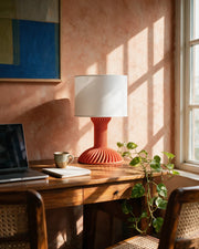 Twist Flare Table Lamp – on a work desk in morning sun