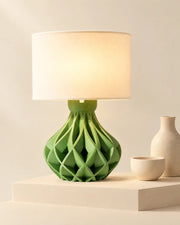 Twist Lattice Table Lamp – styled in use