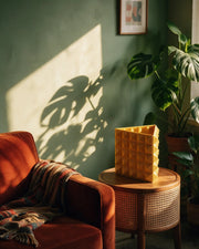Triangle vase – on a side table at golden hour