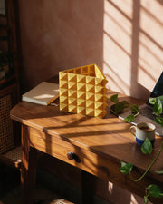 Triangle vase – on a work desk in morning sun