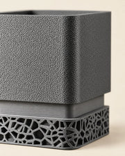 Voronoi Square Planter – close-up of the printed texture