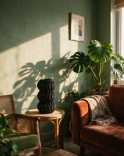Wave Bubble Vase – on a side table at golden hour