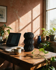 Wave Bubble Vase – on a work desk in morning sun