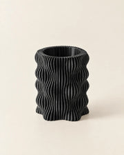 Wave Rib Pen Cup – three-quarter studio view