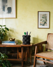 Wave Rib Pen Cup – styled on a console