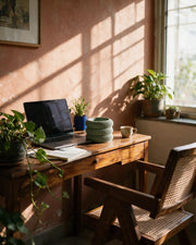 Wave Ring Planter – on a work desk in morning sun
