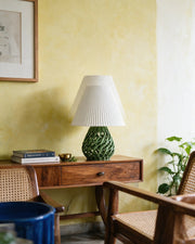 Web Base Table Lamp – styled on a console