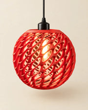 Woven Orb Pendant Light – three-quarter studio view