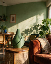 Wrap Fold Vase – on a side table at golden hour