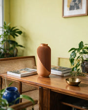 Wrap Rib Vase – styled on a console
