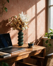 Zigzag Bud Vase – on a work desk in morning sun