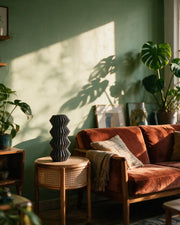 Zigzag Fold Vase – on a side table at golden hour