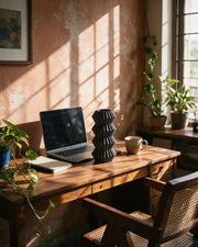 Zigzag Fold Vase – on a work desk in morning sun