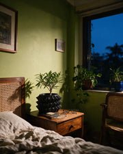 Zigzag Layer Planter – at night on a bedside table