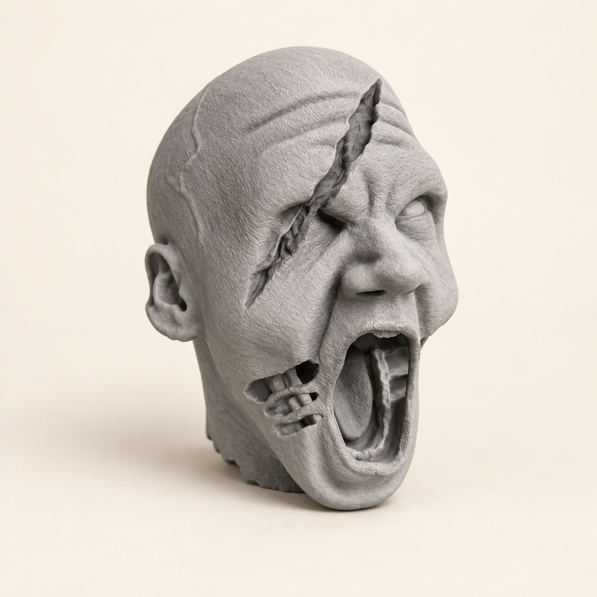 Zombie Head Sculpture